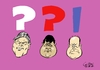 Cartoon: Die drei Fragezeichen (small) by Paolo Calleri tagged bundestagswahl,2013,spd,sozialdemokraten,kanzlerkandidat,parteichef,sigmar,gabriel,peer,steinbrück,frank,walter,steinmeier,kandidatenerklärung