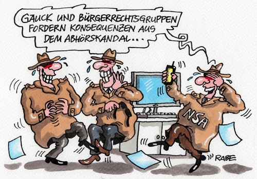 Cartoon: Abhörskandal (medium) by RABE tagged nsa,prism,geheimdienste,usa,obama,abhörskandal,bnd,abhöraffäre,lauschangriff,netz,internet,mail,snowden,bundespräsident,joachim,gauck,bürgerrechtler,bürgerrechtsgruppen,netzsicherheit,cia,konsequenzen,rabe,ralf,böhme,cartoon,karikatur,pressezeichnung,farbcartoon,facebook,twitter,ausspionieren,schlapphüte,sphäprogramm,überwachung,spähaffäre,demo,datensammelei,stopwatchingus,whistleblower,enthüllungen,nsa,prism,geheimdienste,usa,obama,abhörskandal,bnd,abhöraffäre,lauschangriff,netz,internet,mail,snowden,bundespräsident,joachim,gauck,bürgerrechtler,bürgerrechtsgruppen,netzsicherheit,cia,konsequenzen,rabe,ralf,böhme,cartoon,karikatur,pressezeichnung,farbcartoon,facebook,twitter,ausspionieren,schlapphüte,sphäprogramm,überwachung,spähaffäre,demo,datensammelei,stopwatchingus,whistleblower,enthüllungen