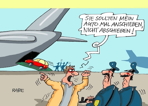 Cartoon: Abschiebung (medium) by RABE tagged innenminister,abschiebung,gefähreder,fußfesseln,afgahnistan,afgahnen,terroristen,ias,rabe,ralf,böhme,cartoon,karikatur,pressezeichnung,farbcartoon,tagescartoon,flugplatz,herkunftsland,pkw,luftfracht,abschibemaßnahmen,bundeskabinett,beschluß,innenminister,abschiebung,gefähreder,fußfesseln,afgahnistan,afgahnen,terroristen,ias,rabe,ralf,böhme,cartoon,karikatur,pressezeichnung,farbcartoon,tagescartoon,flugplatz,herkunftsland,pkw,luftfracht,abschibemaßnahmen,bundeskabinett,beschluß