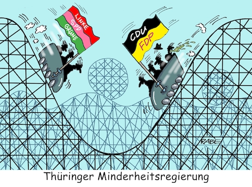 Cartoon: Achterbahnfahrt (medium) by RABE tagged landtagswahlen,wahlergebnisse,sachsen,brandenburg,groko,spd,cdu,rabe,ralf,böhme,cartoon,karikatur,pressezeichnung,farbcartoon,tagescartoon,arzt,doktor,csu,afd,verluste,rechte,populismus,erfurt,thüringen,ramelow,mohring,minderheitsregierung,althaus,projektregierung,achterbahn,achterbahnfahrt,landtagswahlen,wahlergebnisse,sachsen,brandenburg,groko,spd,cdu,rabe,ralf,böhme,cartoon,karikatur,pressezeichnung,farbcartoon,tagescartoon,arzt,doktor,csu,afd,verluste,rechte,populismus,erfurt,thüringen,ramelow,mohring,minderheitsregierung,althaus,projektregierung,achterbahn,achterbahnfahrt