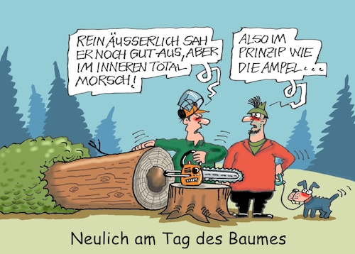 Cartoon: Ampelbaum (medium) by RABE tagged baum,wald,tag,ast,äste,laub,natur,waldspaziergang,jubiläum,rabe,ralf,böhme,cartoon,karikatur,pressezeichnung,farbcartoon,tagescartoon,axt,baumrinde,abholzung,baumfällung,waldschaden,holzfäller,kettensäge,waldschäden,rinde,baumstamm,ampel,ampelregierung,baum,wald,tag,ast,äste,laub,natur,waldspaziergang,jubiläum,rabe,ralf,böhme,cartoon,karikatur,pressezeichnung,farbcartoon,tagescartoon,axt,baumrinde,abholzung,baumfällung,waldschaden,holzfäller,kettensäge,waldschäden,rinde,baumstamm,ampel,ampelregierung