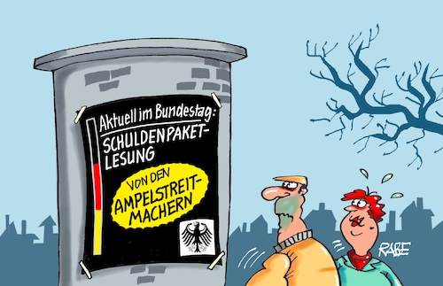 Cartoon: Ampelmacher (medium) by RABE tagged ampel,ampelregierung,rot,grün,gelb,fdp,spd,grüne,rabe,ralf,böhme,cartoon,karikatur,pressezeichnung,farbcartoon,tagescartoon,inflation,einkommen,rente,rentenpaket,bruch,streit,neuwahlen,litfaß,litfaßsäule,plakat,schulden,schuldenberg,schuldenbremse,sondervermögen,merz,schuldenpaket,schuldenpaketlesung,macher,ampelstreit,ampel,ampelregierung,rot,grün,gelb,fdp,spd,grüne,rabe,ralf,böhme,cartoon,karikatur,pressezeichnung,farbcartoon,tagescartoon,inflation,einkommen,rente,rentenpaket,bruch,streit,neuwahlen,litfaß,litfaßsäule,plakat,schulden,schuldenberg,schuldenbremse,sondervermögen,merz,schuldenpaket,schuldenpaketlesung,macher,ampelstreit