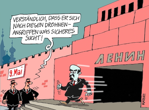 Cartoon: Angsthase (medium) by RABE tagged drohne,drohnenangriff,attentat,kreml,kremlchef,putin,moskau,rabe,ralf,böhme,cartoon,karikatur,pressezeichnung,farbcartoon,tagescartoon,ukraine,selenskyj,lenin,mausoleum,drohne,drohnenangriff,attentat,kreml,kremlchef,putin,moskau,rabe,ralf,böhme,cartoon,karikatur,pressezeichnung,farbcartoon,tagescartoon,ukraine,selenskyj,lenin,mausoleum