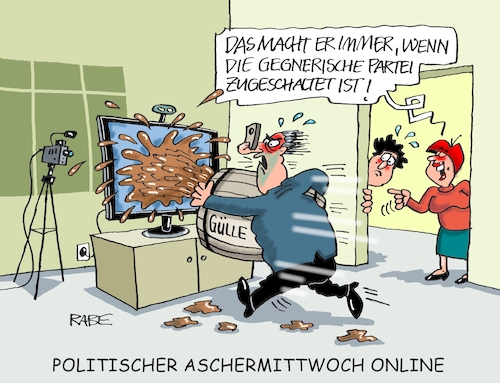 Cartoon: Arschermittwoch (medium) by RABE tagged corona,schnelltest,flughäfen,bahnhöfe,reiserückkehrer,testpflicht,markus,söder,bußgelder,ber,hauptstadtflughafen,eröffnung,fluggäste,viren,maskenpflicht,abstandsregeln,aschermittwoch,mittwoch,fastnacht,fastenzeit,onlinesitzung,shutdown,lockdown,lockerungen,csu,bayern,bierzelt,gülle,jauche,tv,netz,onlinekonferenz,homeoffice,fallzahlen,corona,schnelltest,flughäfen,bahnhöfe,reiserückkehrer,testpflicht,markus,söder,bußgelder,ber,hauptstadtflughafen,eröffnung,fluggäste,viren,maskenpflicht,abstandsregeln,aschermittwoch,mittwoch,fastnacht,fastenzeit,onlinesitzung,shutdown,lockdown,lockerungen,csu,bayern,bierzelt,gülle,jauche,tv,netz,onlinekonferenz,homeoffice,fallzahlen