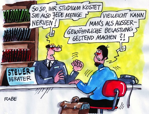 Cartoon: Außergewöhnliches (medium) by RABE tagged steuern,steuerberater,steuerzahler,steuererklärung,steuerbüro,euro,krise,nachzahlung,schulden,rückstand,schüler,student,studium,uni,kosten,nerven,aussergewöhnliches,belastung,absetzen,büro,schreibtisch,steuervergünstigung,erstattung,steuern,steuerberater,steuerzahler,steuererklärung,steuerbüro,euro,nachzahlung,schulden