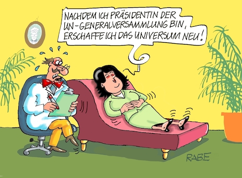 Cartoon: Baerbock erschafft neu (medium) by RABE tagged ampel,baerbock,grüne,ministerposten,rampenlicht,scheinwerferlicht,un,generalversammlungspräsident,präsident,new,york,präsidentin,zettel,wegweiser,couch,psychiater,universum,erschaffung,gott,ampel,baerbock,grüne,ministerposten,rampenlicht,scheinwerferlicht,un,generalversammlungspräsident,präsident,new,york,präsidentin,zettel,wegweiser,couch,psychiater,universum,erschaffung,gott