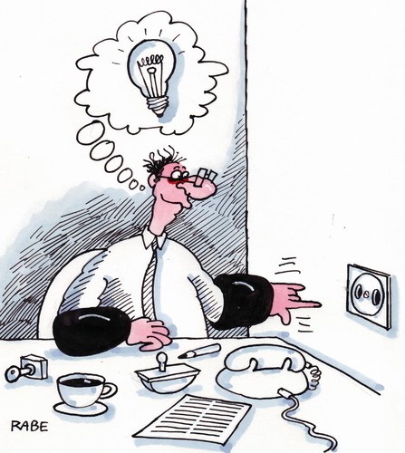 Cartoon: Beamtensteckdose (medium) by RABE tagged büro,beamte,öffentlicher,dienst,behörde,schreibtisch,ärmelschoner,glühbirne,idee,licht,denkblase,steckdose,strom,elektroenergie,yellow,schreibtischstuhl,chef,chefetage,beamtengehalt,beamtenbezüge,hand,finger,krawatte,schlips,euro,krise,manager,kaffe,kaffeetasse,frühstück,frühstückspause,firma,mitarbeiter,bleistift,stempel,stempelkissen,telefon,telefonieren,hörer,zeichenblatt,papier,brille,mann,arbeitsplatz,beamtenrecht,büro,beamte,dienst,behörde,schreibtisch,glühbirne,idee,licht,denkblase,steckdose,strom,geistesblitz,kreativität,inspiration