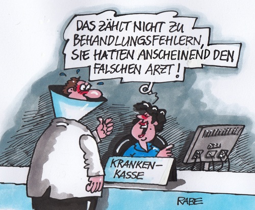 Cartoon: Behandlungsfehler Zwei (medium) by RABE tagged gesundheit,gesundheitsminister,cdu,gesundheitspolitik,behandlung,arzt,patient,fehler,behandlungsfehler,krankenhaus,arztpraxis,gröhe,rabe,ralf,böhme,cartoon,karikatur,pressezeichnung,farbcartoon,tierarzt,hals,halskrause,krankenkasse,aok,barmer,kassenpatient,privatpatient,gesundheit,gesundheitsminister,cdu,gesundheitspolitik,behandlung,arzt,patient,fehler,behandlungsfehler,krankenhaus,arztpraxis,gröhe,rabe,ralf,böhme,cartoon,karikatur,pressezeichnung,farbcartoon,tierarzt,hals,halskrause,krankenkasse,aok,barmer,kassenpatient,privatpatient