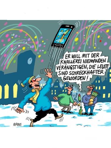 Cartoon: Böllerterror (medium) by RABE tagged böller,silvester,silvesterfeuerwerk,raketen,blitzknaller,kanonenschläge,smartphone,rabe,ralf,böhme,cartoon,karikatur,pressezeichnung,farbcartoon,tagescartoon,terroristen,anschläge,sprengstoffanschläge,terrorangst,böller,silvester,silvesterfeuerwerk,raketen,blitzknaller,kanonenschläge,smartphone,rabe,ralf,böhme,cartoon,karikatur,pressezeichnung,farbcartoon,tagescartoon,terroristen,anschläge,sprengstoffanschläge,terrorangst