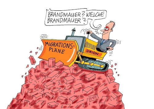 Cartoon: Brandmauertrümmer (medium) by RABE tagged ampel,ampelregierung,rot,grün,gelb,fdp,spd,grüne,rabe,ralf,böhme,cartoon,karikatur,pressezeichnung,farbcartoon,tagescartoon,inflation,einkommen,rente,rentenpaket,bruch,streit,neuwahlen,friedrich,merz,kanzlerkandidat,union,wahlkampf,migrationspläne,umsetzung,brandmauer,afd,planierraupe,bagger,trümmer,ampel,ampelregierung,rot,grün,gelb,fdp,spd,grüne,rabe,ralf,böhme,cartoon,karikatur,pressezeichnung,farbcartoon,tagescartoon,inflation,einkommen,rente,rentenpaket,bruch,streit,neuwahlen,friedrich,merz,kanzlerkandidat,union,wahlkampf,migrationspläne,umsetzung,brandmauer,afd,planierraupe,bagger,trümmer