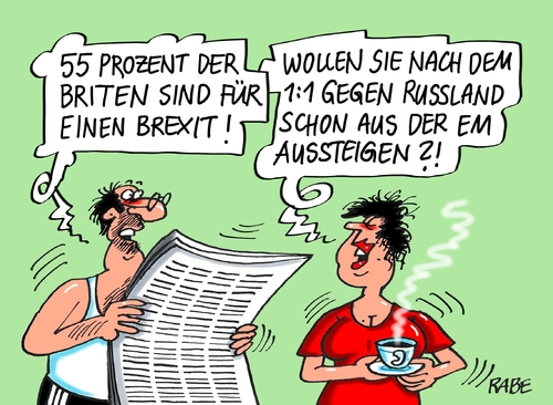 Cartoon: Briten Brexit (medium) by RABE tagged fußball,em,paris,nationalelf,löw,reus,ruby,brandt,bellarabi,rabe,ralf,böhme,cartoon,karikatur,pressezeichnung,farbcartoon,tagescartoo,briten,engländer,russland,unentschieden,fußballstadion,brexit,eu,austritt,brüssel,fußball,em,paris,nationalelf,löw,reus,ruby,brandt,bellarabi,rabe,ralf,böhme,cartoon,karikatur,pressezeichnung,farbcartoon,tagescartoo,briten,engländer,russland,unentschieden,fußballstadion,brexit,eu,austritt,brüssel