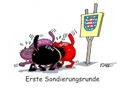 Cartoon: Brombeerkoalition (medium) by RABE tagged landtagswahl,thüringen,septemper,cdu,afd,mario,voigt,bernd,höcke,tv,duell,fernsehduell,rabe,ralf,böhme,cartoon,karikatur,pressezeichnung,farbcartoon,tagescartoon,sachsen,wechselwähler,alterspräsident,landtagspräsident,koalition,regierungsbildung,wolf,wagenknecht,spd,bsw,katze,katzen,schnuppern,hinterteil,landtagswahl,thüringen,septemper,cdu,afd,mario,voigt,bernd,höcke,tv,duell,fernsehduell,rabe,ralf,böhme,cartoon,karikatur,pressezeichnung,farbcartoon,tagescartoon,sachsen,wechselwähler,alterspräsident,landtagspräsident,koalition,regierungsbildung,wolf,wagenknecht,spd,bsw,katze,katzen,schnuppern,hinterteil