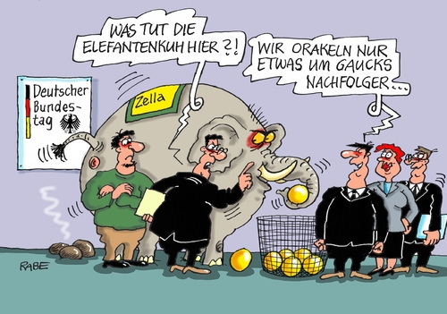 Cartoon: Bundespräsidentenorakel (medium) by RABE tagged orakel,zella,em,elefantenkuh,bundespräsident,bundespräsidentenamt,gauck,bellevue,rabe,ralf,böhme,cartoon,karikatur,pressezeichnung,farbcartoon,tagescartoon,grüßonkel,pfarrer,kandidaten,bundestag,bälle,orakel,zella,em,elefantenkuh,bundespräsident,bundespräsidentenamt,gauck,bellevue,rabe,ralf,böhme,cartoon,karikatur,pressezeichnung,farbcartoon,tagescartoon,grüßonkel,pfarrer,kandidaten,bundestag,bälle