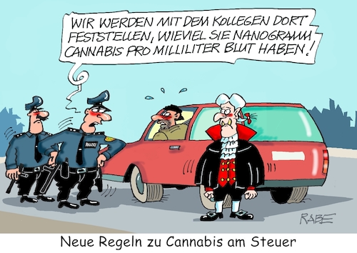 Cartoon: Cannabisregeln (medium) by RABE tagged cannabis,cannabisfreigabe,cannabisgesetz,legalisierung,hanf,joint,drogen,karl,lauterbach,gesetz,polizei,behörden,länder,dragula,blut,nanogramm,milliliter,überprüfung,autofahrer,cannabis,cannabisfreigabe,cannabisgesetz,legalisierung,hanf,joint,drogen,karl,lauterbach,gesetz,polizei,behörden,länder,dragula,blut,nanogramm,milliliter,überprüfung,autofahrer