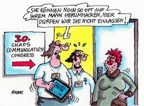 Cartoon: Chaoskongress (medium) by RABE tagged internet,kommunikation,hacker,chaos,comminication,congress,hamburg,hackertreffen,snowden,nsa,geheimdienste,überwachung,spitzel,wanzen,netz,rabe,ralf,böhme,cartoon,karikatur,pressezeichnung,farbcartoon,mann,frau,ehe,eheprobleme,ehekrise,enthüllungen,hackervereinigung,computerclub,ccc,daten,datenschutz,obama,merkel,handy,kanzlerin,innenminister,bundesregierung,cdu,csu,internet,kommunikation,hacker,chaos,comminication,congress,hamburg,hackertreffen,snowden,nsa,geheimdienste,überwachung,spitzel,wanzen,netz,rabe,ralf,böhme,cartoon,karikatur,pressezeichnung,farbcartoon,mann,frau,ehe,eheprobleme,ehekrise,enthüllungen,hackervereinigung,computerclub,ccc,daten,datenschutz,obama,merkel,handy,kanzlerin,innenminister,bundesregierung,cdu,csu