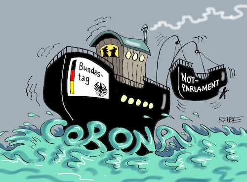 Cartoon: Coronaschiffer (medium) by RABE tagged virus,corona,pandemie,coronakrise,rabe,ralf,böhme,cartoon,karikatur,pressezeichnung,farbcartoon,tagescartoon,viren,virenschutz,mundschutz,desinfektion,föderal,föderalismus,ländersache,kontaktsperre,ausgangsbeschränkung,bundestag,schäuble,notparlament,schiff,kahn,wellengang,rettungsboot,virus,corona,pandemie,coronakrise,rabe,ralf,böhme,cartoon,karikatur,pressezeichnung,farbcartoon,tagescartoon,viren,virenschutz,mundschutz,desinfektion,föderal,föderalismus,ländersache,kontaktsperre,ausgangsbeschränkung,bundestag,schäuble,notparlament,schiff,kahn,wellengang,rettungsboot