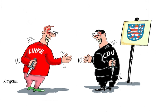 Cartoon: Dolchstösse (medium) by RABE tagged cdu,landtagswahlen,thüringen,erfurt,wahldebakel,akk,rücktritt,kanzlerkandidatur,rabe,ralf,böhme,cartoon,karikatur,pressezeichnung,farbcartoon,tagescartoon,rettung,bord,parteimitglieder,dolch,dolchstoss,stichwaffe,gespräche,verhandlungen,ministerpräsidentenwahl,cdu,landtagswahlen,thüringen,erfurt,wahldebakel,akk,rücktritt,kanzlerkandidatur,rabe,ralf,böhme,cartoon,karikatur,pressezeichnung,farbcartoon,tagescartoon,rettung,bord,parteimitglieder,dolch,dolchstoss,stichwaffe,gespräche,verhandlungen,ministerpräsidentenwahl