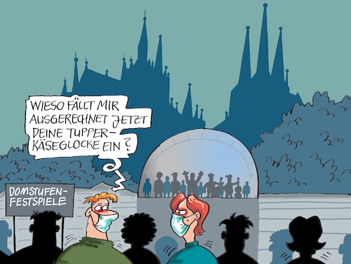 Cartoon: Domstufenfestspiele Erfurt (medium) by RABE tagged virus,corona,pandemie,coronakrise,rabe,ralf,böhme,cartoon,karikatur,pressezeichnung,farbcartoon,tagescartoon,viren,virenschutz,mundschutz,desinfektion,föderal,föderalismus,ländersache,kultur,abstandsregeln,maskenpflicht,domstufen,domstufenfestspiele,erfurt,dom,oper,operettenabend,glaskuppel,musiker,schauspieler,orchester,aerosole,käse,käseglocke,tupper,tupperware,virus,corona,pandemie,coronakrise,rabe,ralf,böhme,cartoon,karikatur,pressezeichnung,farbcartoon,tagescartoon,viren,virenschutz,mundschutz,desinfektion,föderal,föderalismus,ländersache,kultur,abstandsregeln,maskenpflicht,domstufen,domstufenfestspiele,erfurt,dom,oper,operettenabend,glaskuppel,musiker,schauspieler,orchester,aerosole,käse,käseglocke,tupper,tupperware