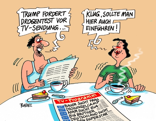 Cartoon: Drogentest (medium) by RABE tagged clinton,trump,usa,wahlkampf,tv,duell,drogen,test,doping,präsidentschaft,rabe,ralf,böhme,cartoon,karikatur,pressezeichnung,farbcartoon,tagescartoon,frühstück,rtl,programmzeitschrift,dchungelcamp,big,brother,privatfernsehen,clinton,trump,usa,wahlkampf,tv,duell,drogen,test,doping,präsidentschaft,rabe,ralf,böhme,cartoon,karikatur,pressezeichnung,farbcartoon,tagescartoon,frühstück,rtl,programmzeitschrift,dchungelcamp,big,brother,privatfernsehen