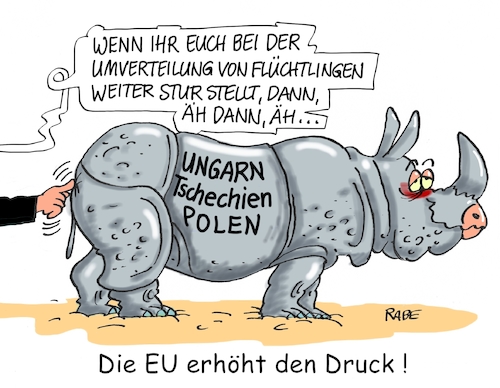 Cartoon: Druck im Kessel (medium) by RABE tagged eu,brüssel,gerichtshof,strafen,klage,tschechien,ungarn,polen,orban,umverteilung,flüchtlinge,flüchtlingdkrise,italien,griechenland,rabe,ralf,böhme,cartoon,karikatur,pressezeichnung,farbcartoon,tagescartoon,nashorn,druck,finger,zwangsgelder,eu,brüssel,gerichtshof,strafen,klage,tschechien,ungarn,polen,orban,umverteilung,flüchtlinge,flüchtlingdkrise,italien,griechenland,rabe,ralf,böhme,cartoon,karikatur,pressezeichnung,farbcartoon,tagescartoon,nashorn,druck,finger,zwangsgelder