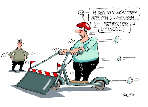 Cartoon: E Roller Räumer (medium) by RABE tagged klimawandel,umwelt,umweltministerin,schulze,sp,klimapreis,heizung,auto,rabe,ralf,böhme,cartoon,karikatur,pressezeichnung,farbcartoon,tagescartoon,brücke,bettler,verkehr,klimaprämie,friday,for,future,roller,scheuer,verkehrsminister,radwege,blockierung,elektroroller,innenstädte,schneepflug,klimawandel,umwelt,umweltministerin,schulze,sp,klimapreis,heizung,auto,rabe,ralf,böhme,cartoon,karikatur,pressezeichnung,farbcartoon,tagescartoon,brücke,bettler,verkehr,klimaprämie,friday,for,future,roller,scheuer,verkehrsminister,radwege,blockierung,elektroroller,innenstädte,schneepflug