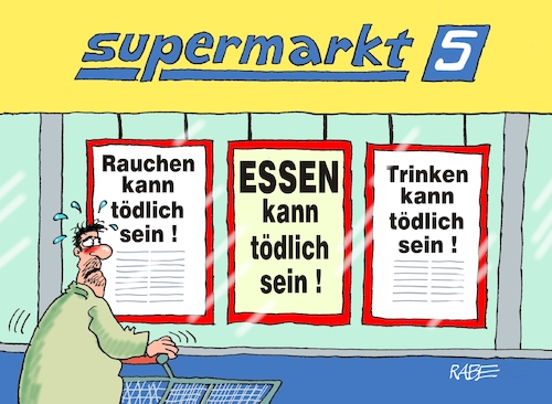 Cartoon: Ein Esser weniger (medium) by RABE tagged essen,esser,mittagessen,rauchen,trinken,tödlich,ernährung,fett,nikotin,alkohol,ärzte,rabe,ralf,böhme,cartoon,karikatur,pressezeichnung,farbcartoon,tagescartoon,supermarkt,ernährungswissenschaftler,tests,untersuchungen,essen,esser,mittagessen,rauchen,trinken,tödlich,ernährung,fett,nikotin,alkohol,ärzte,rabe,ralf,böhme,cartoon,karikatur,pressezeichnung,farbcartoon,tagescartoon,supermarkt,ernährungswissenschaftler,tests,untersuchungen