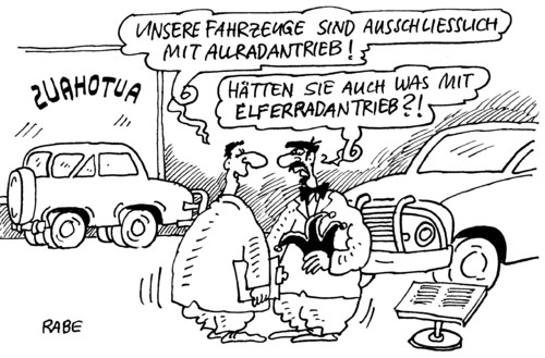 Cartoon: Elferratantrieb (medium) by RABE tagged karneval,elferrat,fasching,prunksitzung,narren,narrenkappe,konfetti,luftschlangen,pappnase,autohaus,pkw,allradantrieb,autoverkäufer,mann,jeep,roadster,bullenfänger,probefahrt,reifen,räder,winterreifen,geländewagen,karneval,fasching,narren,konfetti,luftschlangen,autohaus,pkw,allradantrieb,autoverkäufer,autos,handel,verkauf