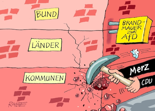 Cartoon: Er hat eine Hacke (medium) by RABE tagged cdu,parteitag,hannover,friedrich,merz,csu,union,opposition,erneuerung,afd,brandmauer,flächenbrand,rhodos,sommerinterview,zusammenarbeit,rechte,zündelei,hacke,bund,länder,kommunen,landrat,bürgermeister,einsturzgefahr,mauerspecht,cdu,parteitag,hannover,friedrich,merz,csu,union,opposition,erneuerung,afd,brandmauer,flächenbrand,rhodos,sommerinterview,zusammenarbeit,rechte,zündelei,hacke,bund,länder,kommunen,landrat,bürgermeister,einsturzgefahr,mauerspecht