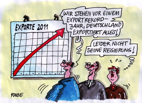 Cartoon: Exporte im neuen Jahr (medium) by RABE tagged exportbilanz,diagramm,neujahr,aussichten,euro,wirtschaftsweisen,wirtschaftsminister,banken,aussenhandel,einahmen,ausfuhr,kredit,waren,verkauf,exportbilanz,diagramm,neujahr,aussichten,euro,wirtschaftsweisen,wirtschaftsminister,banken,aussenhandel,waren,verkauf