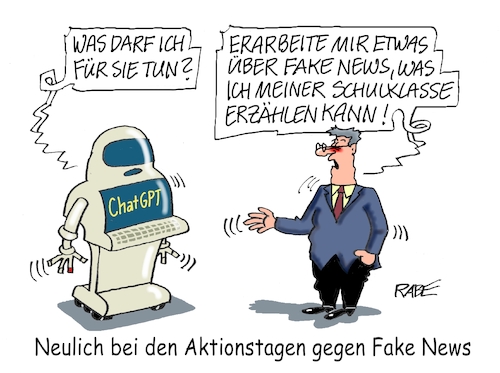 Cartoon: Fake IT (medium) by RABE tagged bildung,bildungsministerium,lehrer,schüler,schulklasste,referat,rabe,ralf,böhme,cartoon,karikatur,pressezeichnung,farbcartoon,tagescartoon,chatgpt,roboter,fake,news,lügen,internet,facebook,instagram,tv,netz,bildung,bildungsministerium,lehrer,schüler,schulklasste,referat,rabe,ralf,böhme,cartoon,karikatur,pressezeichnung,farbcartoon,tagescartoon,chatgpt,roboter,fake,news,lügen,internet,facebook,instagram,tv,netz