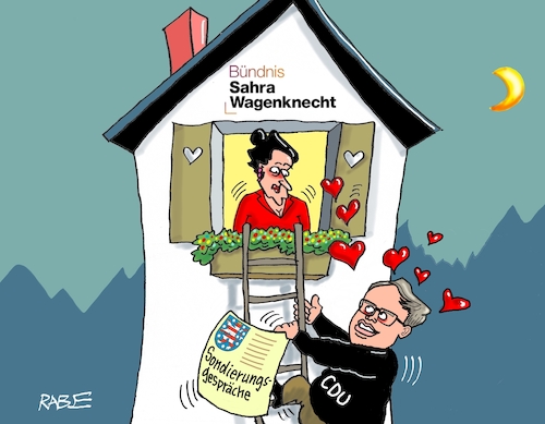 Cartoon: Fensterln (medium) by RABE tagged landtagswahl,thüringen,septemper,cdu,afd,mario,voigt,bernd,höcke,tv,duell,fernsehduell,rabe,ralf,böhme,cartoon,karikatur,pressezeichnung,farbcartoon,tagescartoon,sachsen,wechselwähler,leiter,fenster,schlafzimmerfenster,sondierungsgespräche,koalitionsgespräche,landtagswahl,thüringen,septemper,cdu,afd,mario,voigt,bernd,höcke,tv,duell,fernsehduell,rabe,ralf,böhme,cartoon,karikatur,pressezeichnung,farbcartoon,tagescartoon,sachsen,wechselwähler,leiter,fenster,schlafzimmerfenster,sondierungsgespräche,koalitionsgespräche