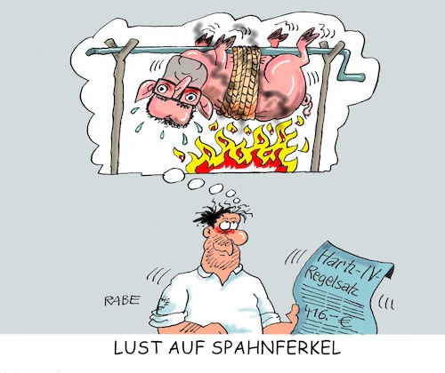 Cartoon: Ferkelei (medium) by RABE tagged jens,spahn,bundesgesundheitsminister,kabinett,merkel,äußerungen,rabe,ralf,böhme,cartoon,karikatur,pressezeichnung,farbcartoon,tagescartoon,hartz,iv,empfänger,regelsätze,armut,armutsgrenze,ferkel,spanferkel,lagerfeuer,lust,spahnferkel,sozialhilfe,sozialhilfeempfänger,jens,spahn,bundesgesundheitsminister,kabinett,merkel,äußerungen,rabe,ralf,böhme,cartoon,karikatur,pressezeichnung,farbcartoon,tagescartoon,hartz,iv,empfänger,regelsätze,armut,armutsgrenze,ferkel,spanferkel,lagerfeuer,lust,spahnferkel,sozialhilfe,sozialhilfeempfänger