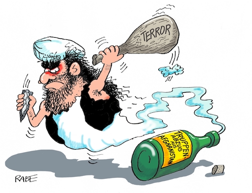 Cartoon: Flaschengeisterei (medium) by RABE tagged taliban,afghanistan,kabul,terror,keule,steinzeit,rabe,ralf,böhme,cartoon,karikatur,pressezeichnung,farbcartoon,tagescartoon,truppen,truppenabzug,verbündetet,botschaftsangehörige,flughafen,taliban,afghanistan,kabul,terror,keule,steinzeit,rabe,ralf,böhme,cartoon,karikatur,pressezeichnung,farbcartoon,tagescartoon,truppen,truppenabzug,verbündetet,botschaftsangehörige,flughafen