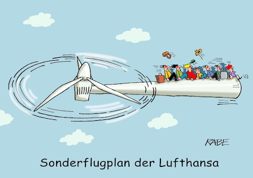 Cartoon: Fluchplan (medium) by RABE tagged hitze,dürre,klima,klimawandel,wetterextreme,trockenheit,rabe,ralf,böhme,cartoon,karikatur,pressezeichnung,farbcartoon,tagescartoon,sommer,extremwetter,lufthansa,streik,flugplan,ersatzflüge,bodenpersonal,gewerkschaft,verdi,streikaufruf,reisende,flugzeug,pasagiere,flughäfen,windräder,grüne,hitze,dürre,klima,klimawandel,wetterextreme,trockenheit,rabe,ralf,böhme,cartoon,karikatur,pressezeichnung,farbcartoon,tagescartoon,sommer,extremwetter,lufthansa,streik,flugplan,ersatzflüge,bodenpersonal,gewerkschaft,verdi,streikaufruf,reisende,flugzeug,pasagiere,flughäfen,windräder,grüne