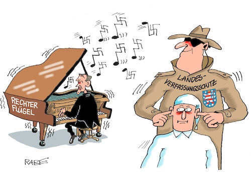 Cartoon: Flügelkonzert (medium) by RABE tagged landtagswahl,thüringen,erfurt,ramelow,kemmerich,fdp,akk,rücktritt,höcke,minderheitsregierung,kanzleramt,domino,dominospiel,cdu,dominosteine,hirte,afd,schraubstock,unvereinbarkeitsbeschluss,björn,rechts,flügel,verfassungsschutz,bundesverfassungsschutz,landesverfassungsschutz,überwachung,nationalsozialisten,rechtsaussen,landtagswahl,thüringen,erfurt,ramelow,kemmerich,fdp,akk,rücktritt,höcke,minderheitsregierung,kanzleramt,domino,dominospiel,cdu,dominosteine,hirte,afd,schraubstock,unvereinbarkeitsbeschluss,björn,rechts,flügel,verfassungsschutz,bundesverfassungsschutz,landesverfassungsschutz,überwachung,nationalsozialisten,rechtsaussen