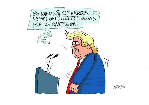 Cartoon: Frostbeule Trump (medium) by RABE tagged trump,usa,president,bolton,literatur,bücher,rabe,ralf,böhme,cartoon,karikatur,pressezeichnung,farbcartoon,tagescartoon,enthüllung,enthüllungsroman,enthüllungsbücher,biden,harris,demokraten,republikaner,wahlkampf,november,präsidentenwahl,briefwahl,waldbrände,kalifornien,klimawandel,kälte,eiszeit,trump,usa,president,bolton,literatur,bücher,rabe,ralf,böhme,cartoon,karikatur,pressezeichnung,farbcartoon,tagescartoon,enthüllung,enthüllungsroman,enthüllungsbücher,biden,harris,demokraten,republikaner,wahlkampf,november,präsidentenwahl,briefwahl,waldbrände,kalifornien,klimawandel,kälte,eiszeit