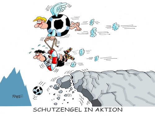 Cartoon: Fußballplatzschutzengel (medium) by RABE tagged fußball,wm,russland,gespenst,bayern,münchen,verletzungen,boateng,robben,rabe,ralf,böhme,cartoon,tagescartoon,farbcartoon,pressezeichnung,deutachland,löw,trainer,reuss,achtelfinale,schweden,sieg,gruppensieger,rettung,abgrund,schutzengel,rettungsring,felsen,schlucht,felsbrocken,fußball,wm,russland,gespenst,bayern,münchen,verletzungen,boateng,robben,rabe,ralf,böhme,cartoon,tagescartoon,farbcartoon,pressezeichnung,deutachland,löw,trainer,reuss,achtelfinale,schweden,sieg,gruppensieger,rettung,abgrund,schutzengel,rettungsring,felsen,schlucht,felsbrocken