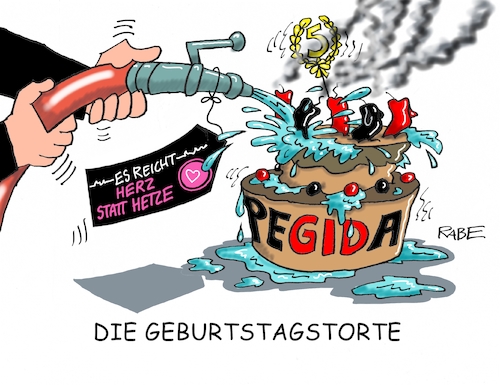 Cartoon: Geburtstagstorte (medium) by RABE tagged halle,attentat,synagoge,juden,rabe,ralf,böhme,cartooon,karikatur,pressezeichnung,farbcartoon,tagescartoon,experten,mittäter,rechtsextremist,unsicherheit,sicherheit,dresden,pegida,demo,herz,gegen,hetze,afd,gegendemo,linke,rechte,bündnis,nazis,neonazis,wasser,löschen,wasserschlauch,halle,attentat,synagoge,juden,rabe,ralf,böhme,cartooon,karikatur,pressezeichnung,farbcartoon,tagescartoon,experten,mittäter,rechtsextremist,unsicherheit,sicherheit,dresden,pegida,demo,herz,gegen,hetze,afd,gegendemo,linke,rechte,bündnis,nazis,neonazis,wasser,löschen,wasserschlauch