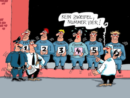 Cartoon: Gegenüberstellung (medium) by RABE tagged dieselgipfel,software,update,dobrindt,autokonzerne,verkehrsminister,daimler,bmw,vw,audi,porsche,rabe,ralf,böhme,cartoon,karikatur,pressezeichnung,farbcartoon,tagescartoon,polizei,komissar,gegenüberstellung,verhör,schadstoffausstoss,dieselkraftstoff,dieselgipfel,software,update,dobrindt,autokonzerne,verkehrsminister,daimler,bmw,vw,audi,porsche,rabe,ralf,böhme,cartoon,karikatur,pressezeichnung,farbcartoon,tagescartoon,polizei,komissar,gegenüberstellung,verhör,schadstoffausstoss,dieselkraftstoff