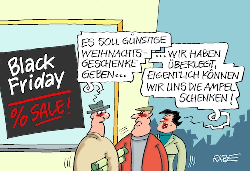 Cartoon: Geschenkt ist geschenkt (medium) by RABE tagged freitag,dreizehnte,unglück,unglückstag,aberglaube,unfälle,pech,pechtag,rabe,ralf,böhme,cartoon,karikatur,pressezeichnung,tagescartoons,black,friday,schwarz,sale,rabatt,schnäppchen,geschenke,weihnachten,weihnachtsgeschenke,ampel,ampelregierung,mann,frau,ehepaar,geschenkt,freitag,dreizehnte,unglück,unglückstag,aberglaube,unfälle,pech,pechtag,rabe,ralf,böhme,cartoon,karikatur,pressezeichnung,tagescartoons,black,friday,schwarz,sale,rabatt,schnäppchen,geschenke,weihnachten,weihnachtsgeschenke,ampel,ampelregierung,mann,frau,ehepaar