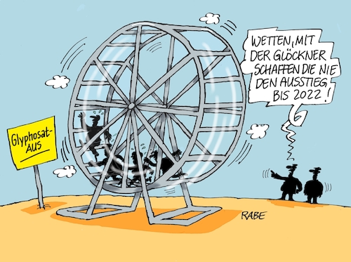 Cartoon: Glyphosat Glöckner (medium) by RABE tagged klimawandel,umwelt,umweltministerin,schulze,sp,klimapreis,heizung,auto,rabe,ralf,böhme,cartoon,karikatur,pressezeichnung,farbcartoon,tagescartoon,brücke,bettler,verkehr,klimaprämie,friday,for,future,glöckner,csu,verbraucherschutzministerin,cdu,glyphosat,ausstieg,eu,brüssel,laufrad,pflanzenschutzmittel,ppflanzenschutzgift,gift,schädlichkeit,klimawandel,umwelt,umweltministerin,schulze,sp,klimapreis,heizung,auto,rabe,ralf,böhme,cartoon,karikatur,pressezeichnung,farbcartoon,tagescartoon,brücke,bettler,verkehr,klimaprämie,friday,for,future,glöckner,csu,verbraucherschutzministerin,cdu,glyphosat,ausstieg,eu,brüssel,laufrad,pflanzenschutzmittel,ppflanzenschutzgift,gift,schädlichkeit