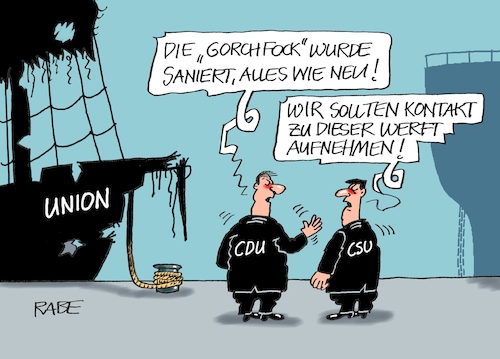 Cartoon: GorchFuck (medium) by RABE tagged bundestagswahl,wahlkampf,osten,ddr,ostbeauftragter,bundesregierung,recht,rabe,ralf,böhme,cartoon,karikatur,pressezeichnung,farbcartoon,tagescartoon,kanzleramt,laschet,gartenzwerg,gorch,forck,werft,segelschulschiff,segelschiff,koalitionsverhandlungen,bundestagswahl,wahlkampf,osten,ddr,ostbeauftragter,bundesregierung,recht,rabe,ralf,böhme,cartoon,karikatur,pressezeichnung,farbcartoon,tagescartoon,kanzleramt,laschet,gartenzwerg,gorch,forck,werft,segelschulschiff,segelschiff,koalitionsverhandlungen