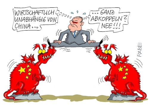 Cartoon: Grätsche (medium) by RABE tagged ampel,ampelregierung,rot,grün,gelb,fdp,spd,grüne,rabe,ralf,böhme,cartoon,karikatur,pressezeichnung,farbcartoon,tagescartoon,china,chinese,drachen,spagat,grätsche,handel,handelsbeziehungen,abhängigkeit,abkopplung,balance,ampel,ampelregierung,rot,grün,gelb,fdp,spd,grüne,rabe,ralf,böhme,cartoon,karikatur,pressezeichnung,farbcartoon,tagescartoon,china,chinese,drachen,spagat,grätsche,handel,handelsbeziehungen,abhängigkeit,abkopplung,balance