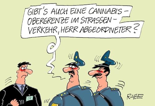 Cartoon: Grenzwertiges (medium) by RABE tagged cannabis,legalisierung,özdemir,lauterbach,hanf,hanfanbau,rabe,ralf,böhme,cartoon,karikatur,pressezeichnung,farbcartoon,tagescartoon,brennstäbe,brennelemente,tüte,straßenverkehr,cannabisfahrer,promille,obergrenze,polizei,verkehrspolizei,polizisten,abgeordneter,cannabis,legalisierung,özdemir,lauterbach,hanf,hanfanbau,rabe,ralf,böhme,cartoon,karikatur,pressezeichnung,farbcartoon,tagescartoon,brennstäbe,brennelemente,tüte,straßenverkehr,cannabisfahrer,promille,obergrenze,polizei,verkehrspolizei,polizisten,abgeordneter