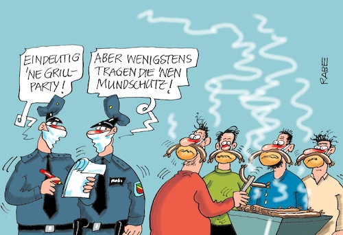 Cartoon: Grillpflichtige (medium) by RABE tagged virus,corona,pandemie,coronakrise,rabe,ralf,böhme,cartoon,karikatur,pressezeichnung,farbcartoon,tagescartoon,viren,virenschutz,mundschutz,desinfektion,föderal,föderalismus,ländersache,mundschutzpflicht,grill,grillparty,maskenpflicht,polizei,verweis,coronaparty,virus,corona,pandemie,coronakrise,rabe,ralf,böhme,cartoon,karikatur,pressezeichnung,farbcartoon,tagescartoon,viren,virenschutz,mundschutz,desinfektion,föderal,föderalismus,ländersache,mundschutzpflicht,grill,grillparty,maskenpflicht,polizei,verweis,coronaparty