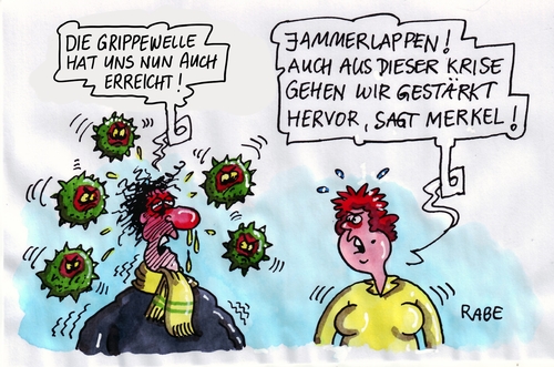 Cartoon: Grippe (medium) by RABE tagged rabe,impfung,impfen,grippevirus,grippewelle,grippe,ralf,böhme,cartoon,karikatur,merkel,kanzlerin,krise,grippe,grippewelle,grippevirus,impfen,impfung,rabe,ralf,böhme,cartoon,karikatur,merkel,kanzlerin,krise