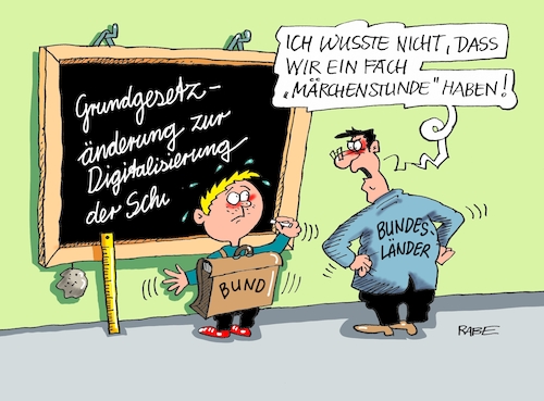 Cartoon: Grundgesetzänderung (medium) by RABE tagged bildung,bildungspolitik,ländersache,digitalisierung,bund,grundgesetzänderung,rabe,ralf,böhme,cartoon,karikatur,pressezeichnung,farbcartoon,tagescartoon,lehrer,schüler,schultafel,märchenstunde,bildung,bildungspolitik,ländersache,digitalisierung,bund,grundgesetzänderung,rabe,ralf,böhme,cartoon,karikatur,pressezeichnung,farbcartoon,tagescartoon,lehrer,schüler,schultafel,märchenstunde