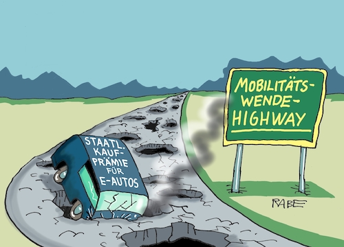 Cartoon: Highway To Hell (medium) by RABE tagged ampelregierung,scholz,spd,grüne,fdp,lindner,kinder,kindergrundsicherung,rabe,ralf,böhme,cartoon,karikatur,pressezeichnung,farbcartoon,tagescartoon,hausmeister,ohren,zähne,mobilitätswende,elektroautos,prämie,förderung,elektroautoprämie,highway,autobahn,schlaglöcher,haushaltskompromiss,ampelregierung,scholz,spd,grüne,fdp,lindner,kinder,kindergrundsicherung,rabe,ralf,böhme,cartoon,karikatur,pressezeichnung,farbcartoon,tagescartoon,hausmeister,ohren,zähne,mobilitätswende,elektroautos,prämie,förderung,elektroautoprämie,highway,autobahn,schlaglöcher,haushaltskompromiss