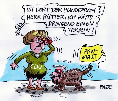 Cartoon: Hundeprofi (medium) by RABE tagged maut,seehofer,dobrindt,csu,cdu,merkel,streit,mautpläne,autofahrer,autobahngebühr,rabe,ralf,böhme,cartoon,karikatur,pressezeichnung,farbcartoon,tagescartoon,hund,hundetrainer,hundeprofi,martin,rütter,maut,seehofer,dobrindt,csu,cdu,merkel,streit,mautpläne,autofahrer,autobahngebühr,rabe,ralf,böhme,cartoon,karikatur,pressezeichnung,farbcartoon,tagescartoon,hund,hundetrainer,hundeprofi,martin,rütter