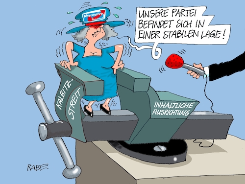 Cartoon: In der Zange (medium) by RABE tagged afd,bundeskonvent,lommatzsch,sachsen,gauland,höcke,kalbitz,ra,ralf,böhme,cartoon,karikatur,pressezeichnung,farbcartoon,tagescartoon,schraubstock,klemme,meuthen,abwahl,abstimmung,meuten,corona,haushalt,afd,bundeskonvent,lommatzsch,sachsen,gauland,höcke,kalbitz,ra,ralf,böhme,cartoon,karikatur,pressezeichnung,farbcartoon,tagescartoon,schraubstock,klemme,meuthen,abwahl,abstimmung,meuten,corona,haushalt